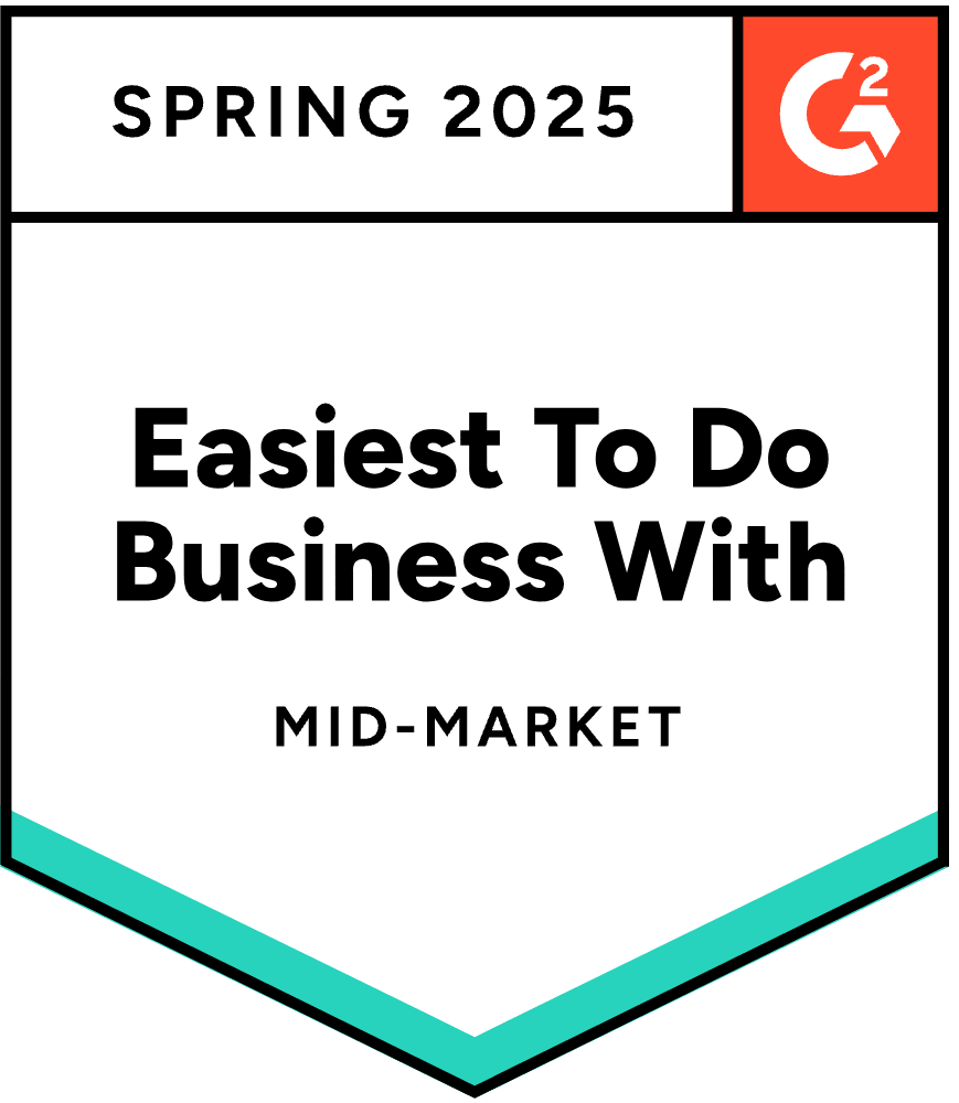G2 Spring 2025 Badge Easiest to do Business With