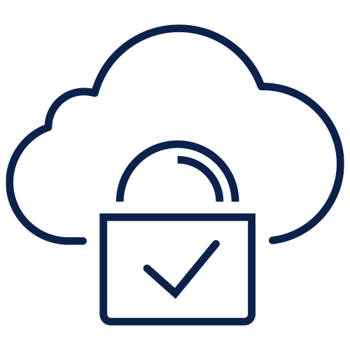 Secure cloud hosting icon