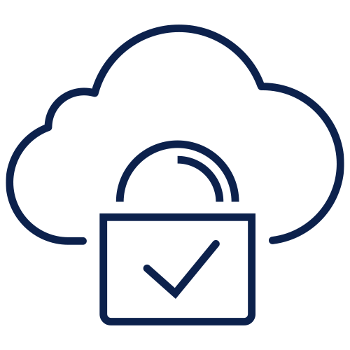 Secure cloud hosting icon