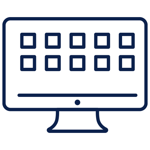 Monitor with square modules displayed icon