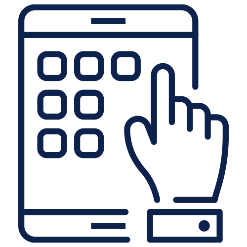 User friendly tablet interface icon
