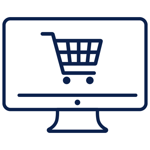 Ecommerce on a desktop monitor icon