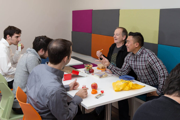 Group having lunch